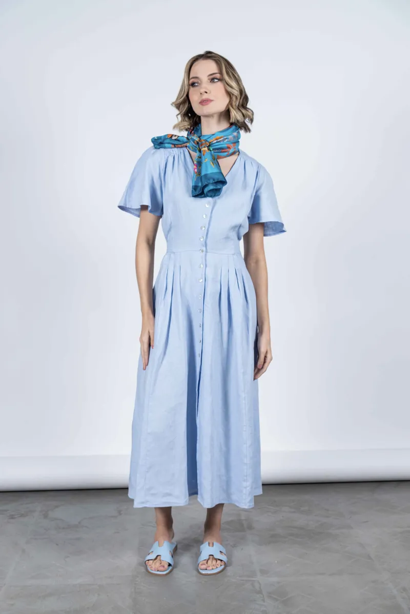 Hartwell Alina Plain Blue Dress-2