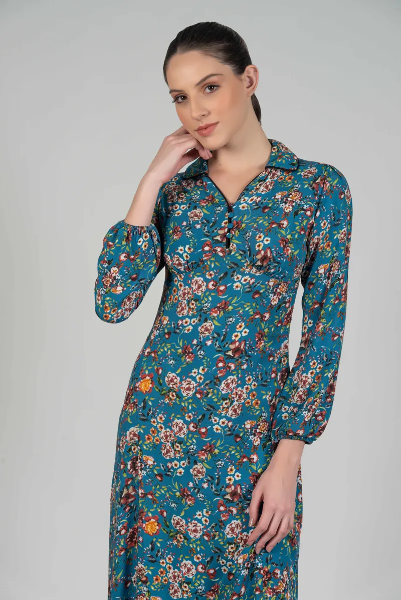 Hartwell Sally Blue Flower Dress-1