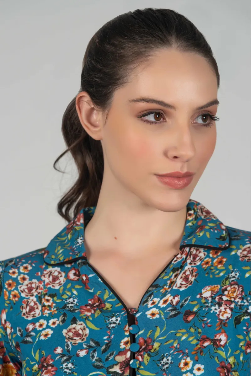 Hartwell Sally Blue Flower Dress-2