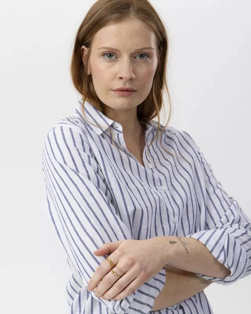 Holebrook Bettan Shirt - White/Navy Stripe-2