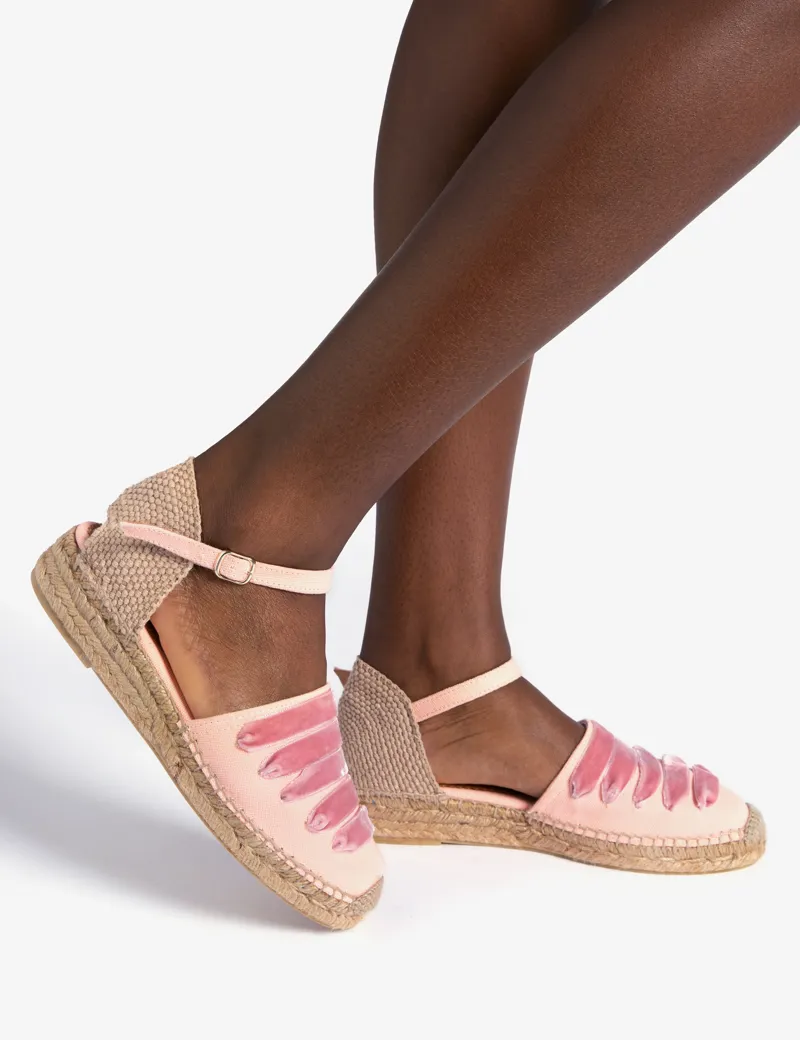 Penelope Chilvers Low Mary Jane Dali Espadrille - Tea Rose-2