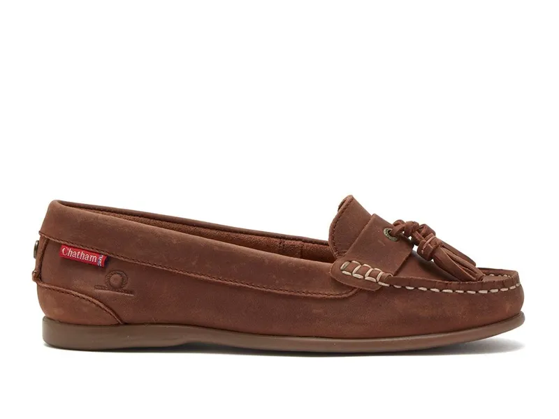 Chatham Ladies Pulau Deck Shoe - Dark Tan-2
