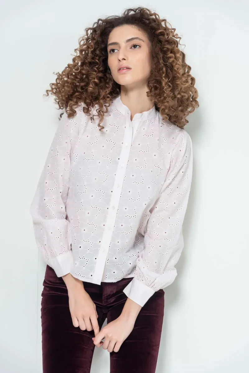 Hartwell Eva Shirt - Pink Embroidery 