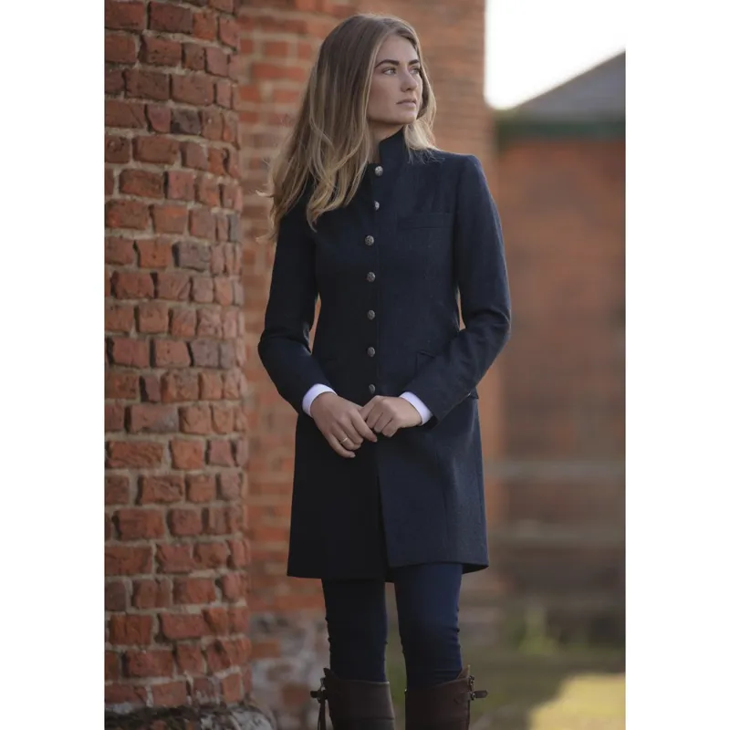 Anna Lascata Alexandra Coat - Navy Herringbone-2
