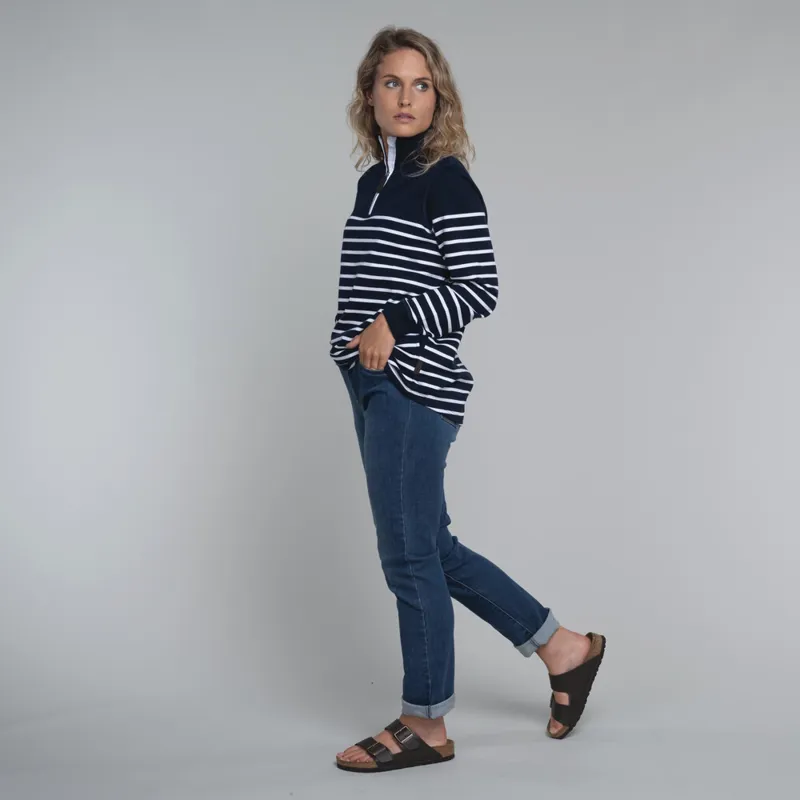 Schoffel Ladies Hope Cove Sweatshirt - Navy Stripe