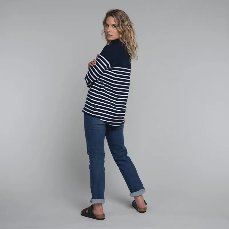 Schoffel Ladies Hope Cove Sweatshirt - Navy Stripe-8
