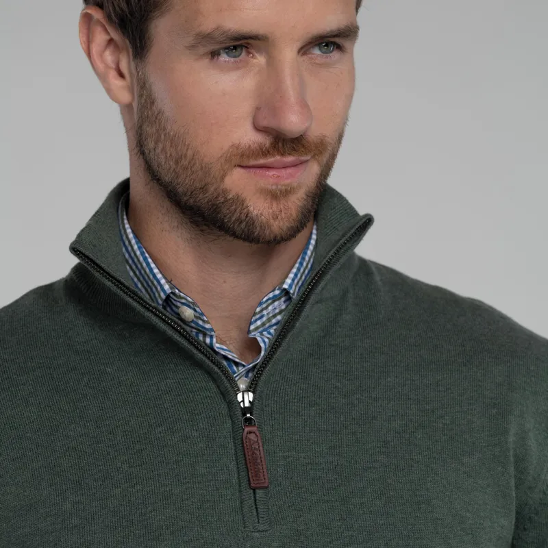 Schoffel Mens Porthmeor Pima 1/4 Zip - Country Green-2