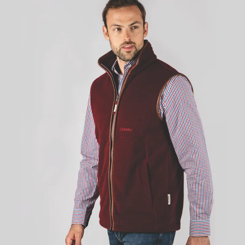 Schoffel Mens Oakham Fleece Gilet - Claret-1