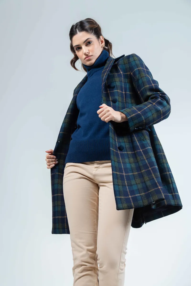 Hartwell Anna Coat Navy Check