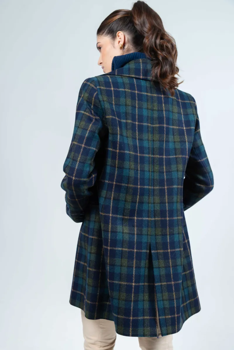 Hartwell Anna Coat Navy Check-1
