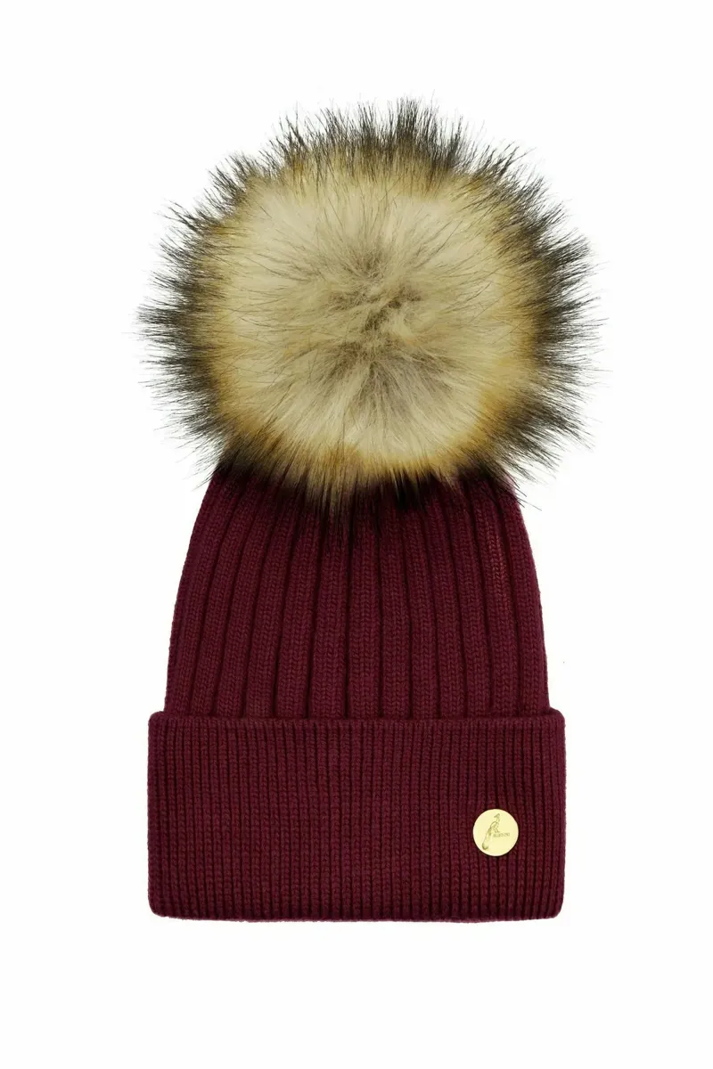 Hortons Arundel Faux Fur Cashmere Hat - Plum