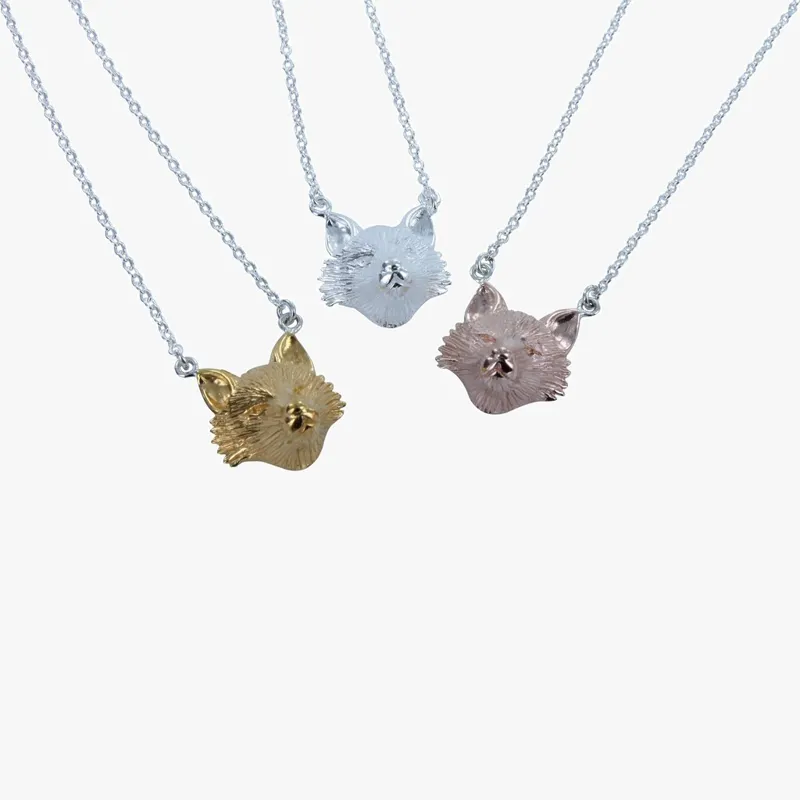 Reeves and Reeves Fox Mask Necklace - Rose Gold