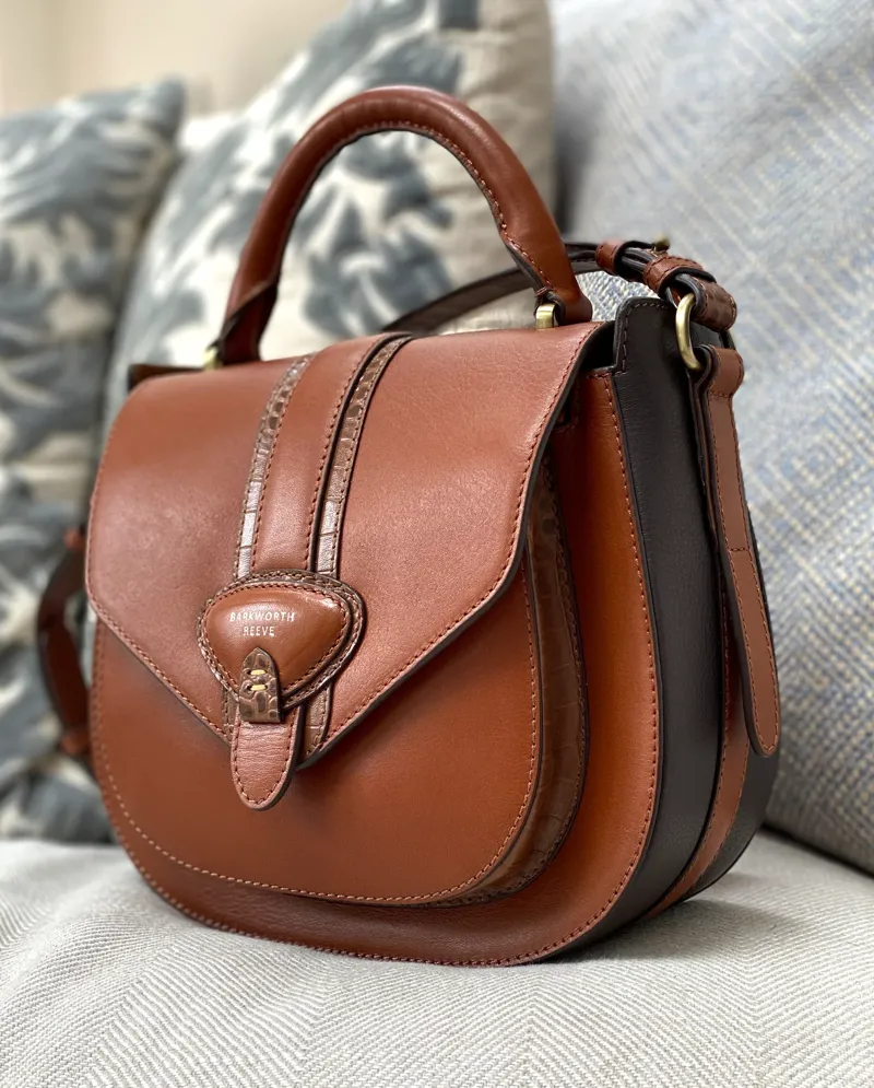 Barkworth Reeve Belton Leather Saddle Bag - Tan-1