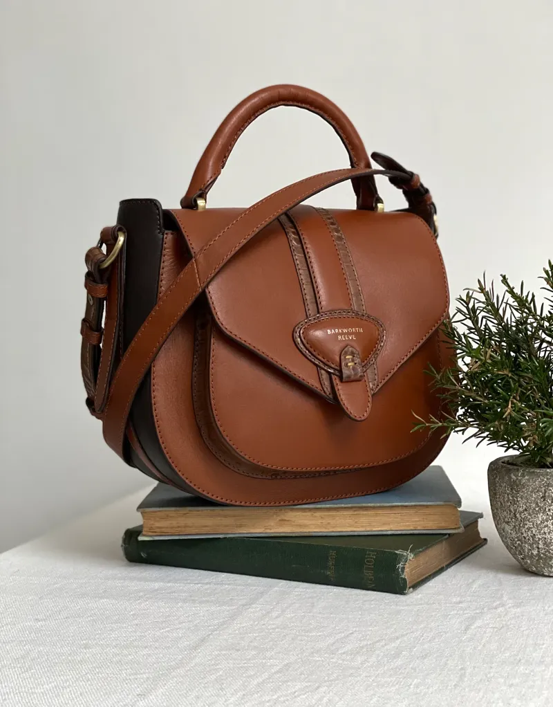 Barkworth Reeve Belton Leather Saddle Bag - Tan-5