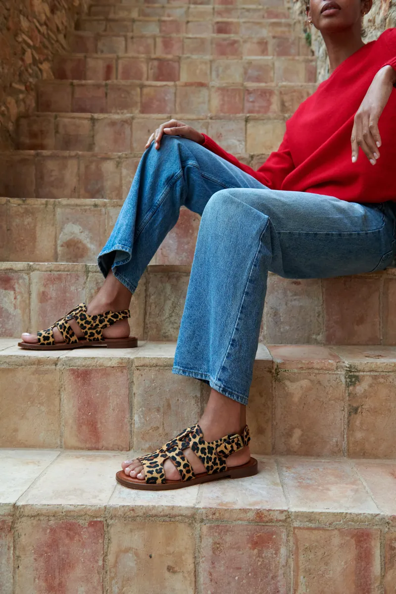 Penelope Chilvers Biscay Pony Sandal - Leopard-4