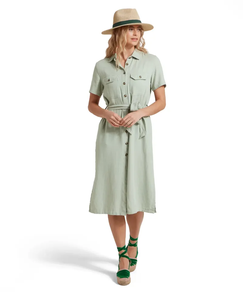 Schoffel Daisy Linen Dress - Aqua Grey-1