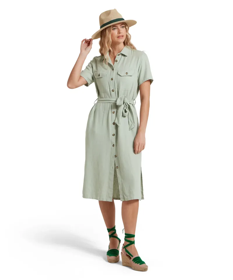 Schoffel Daisy Linen Dress - Aqua Grey-2