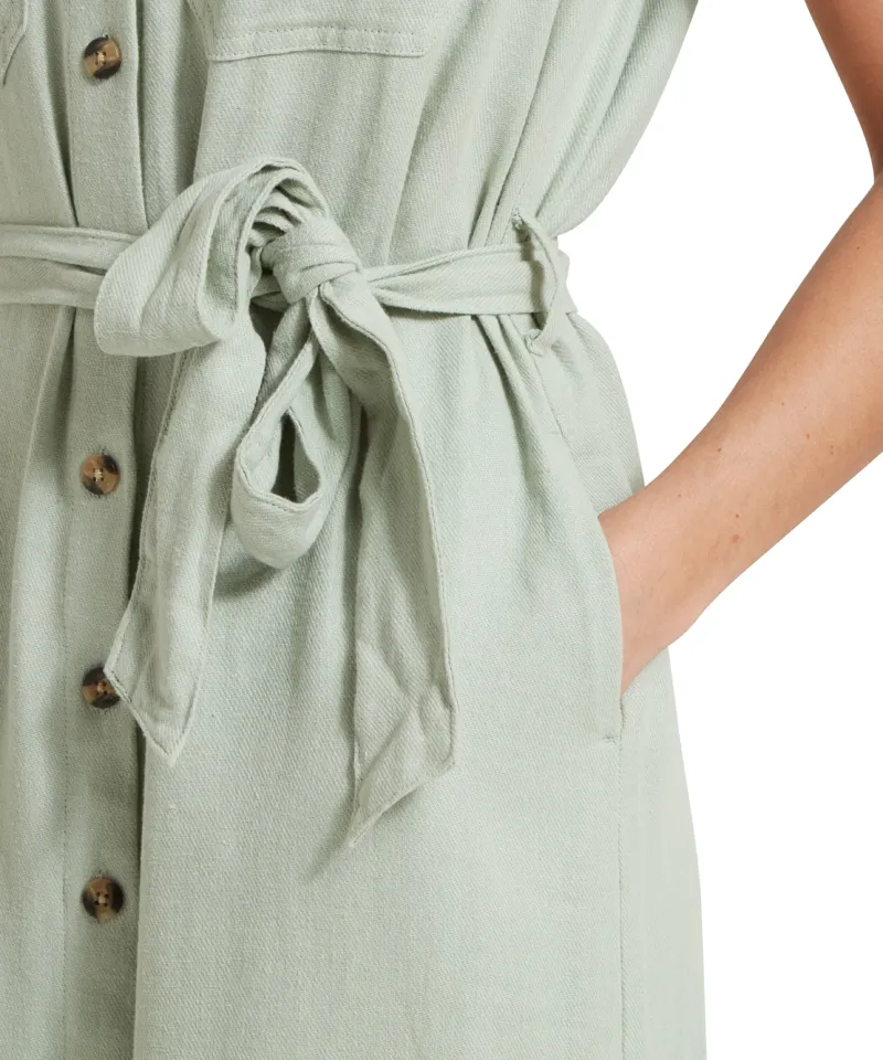 Schoffel Daisy Linen Dress - Aqua Grey-4