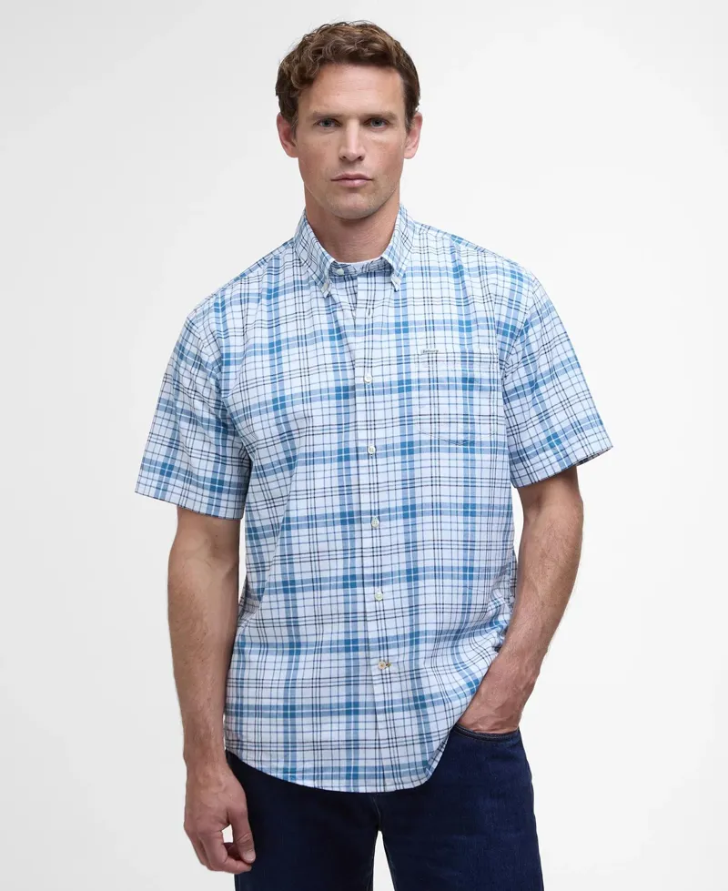 Barbour Drafthill Short Sleeve Shirt - Blue -1