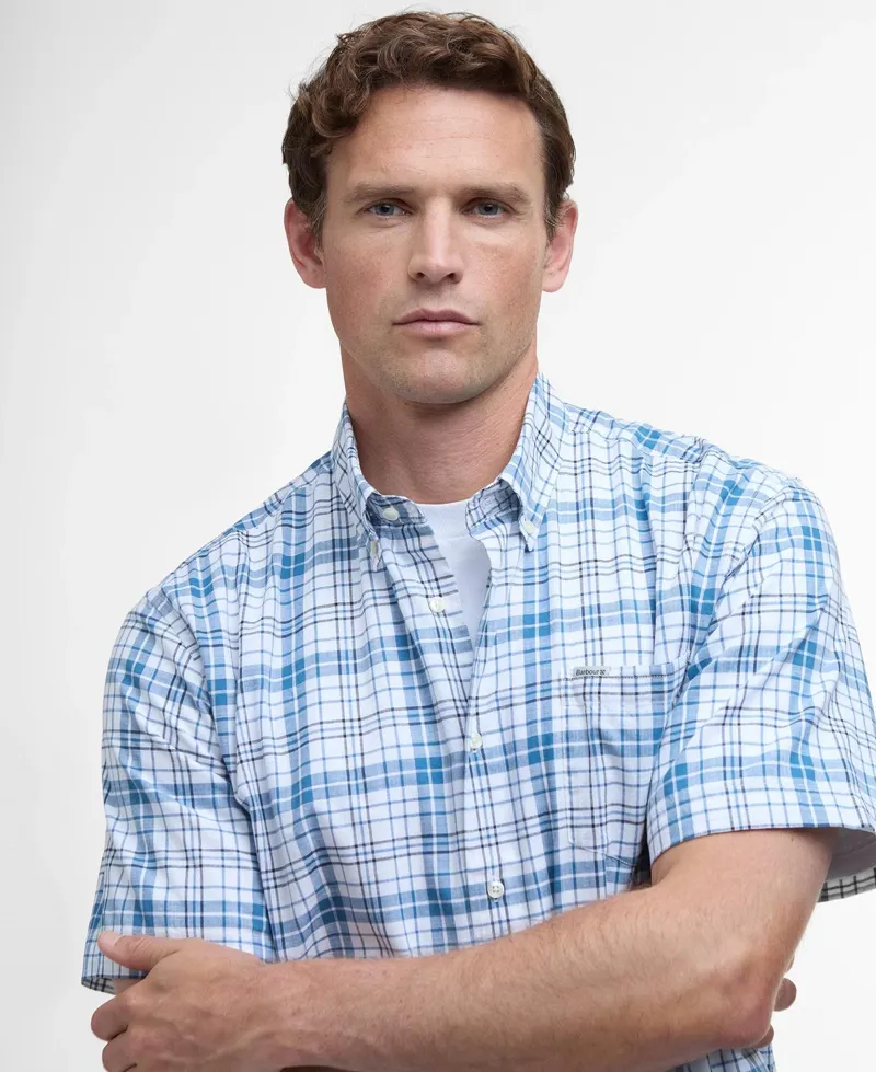 Barbour Drafthill Short Sleeve Shirt - Blue -3