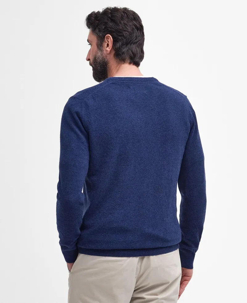 Barbour Essential V-Neck Lambswool Jumper -Deep Blue-3
