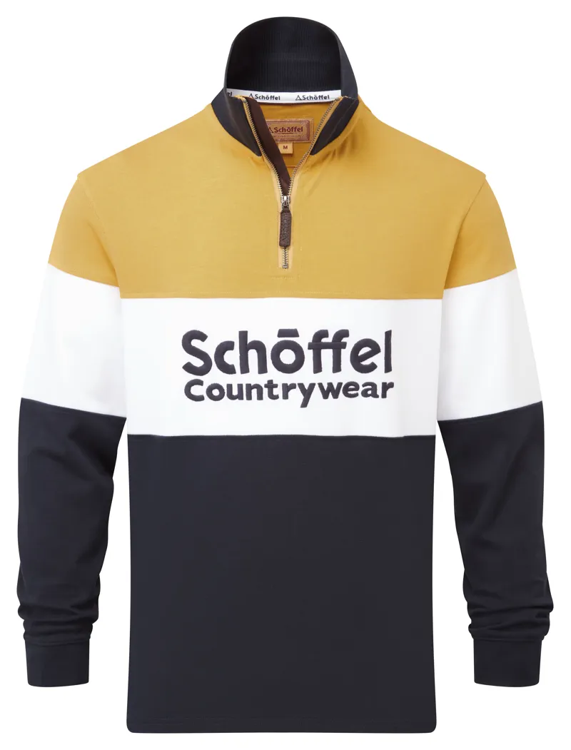 Schoffel Unisex Exeter Heritage 1/4 Zip Jumper - Mustard