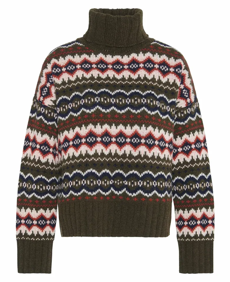 Barbour Helen Fair Isle Knit Roll Neck Jumper - Multi