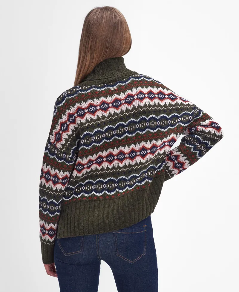 Barbour Helen Fair Isle Knit Roll Neck Jumper - Multi-3
