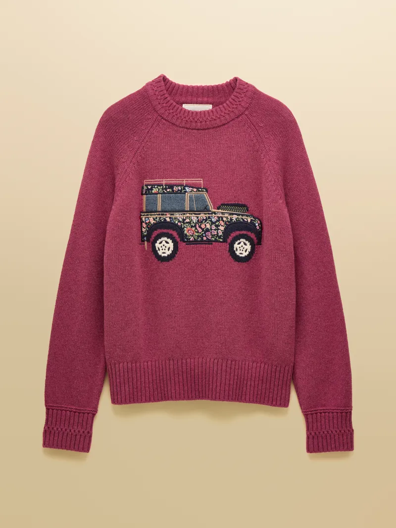 Joules Rutland 4X4 Crew Knitted Jumper - Pink