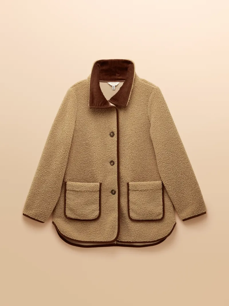 Joules Sadie Longline Fleece - Taupe