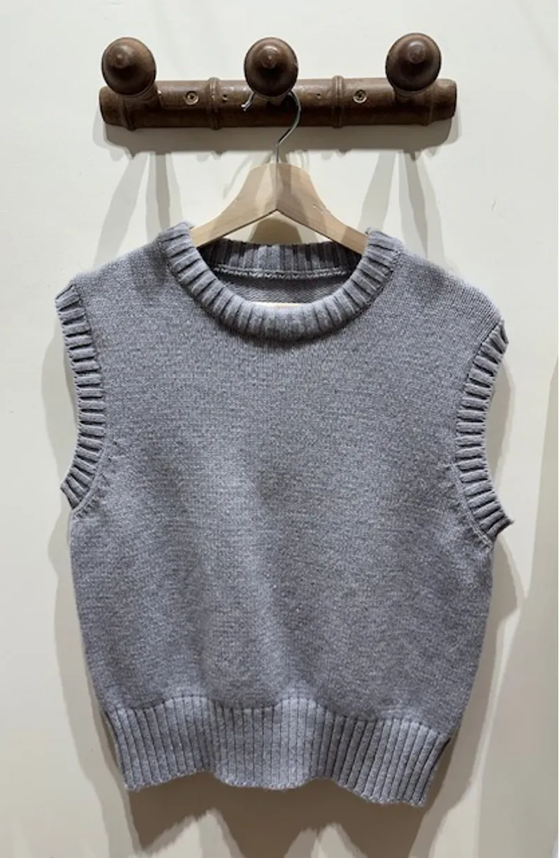Ladies Lambswool Tank Top - Grey