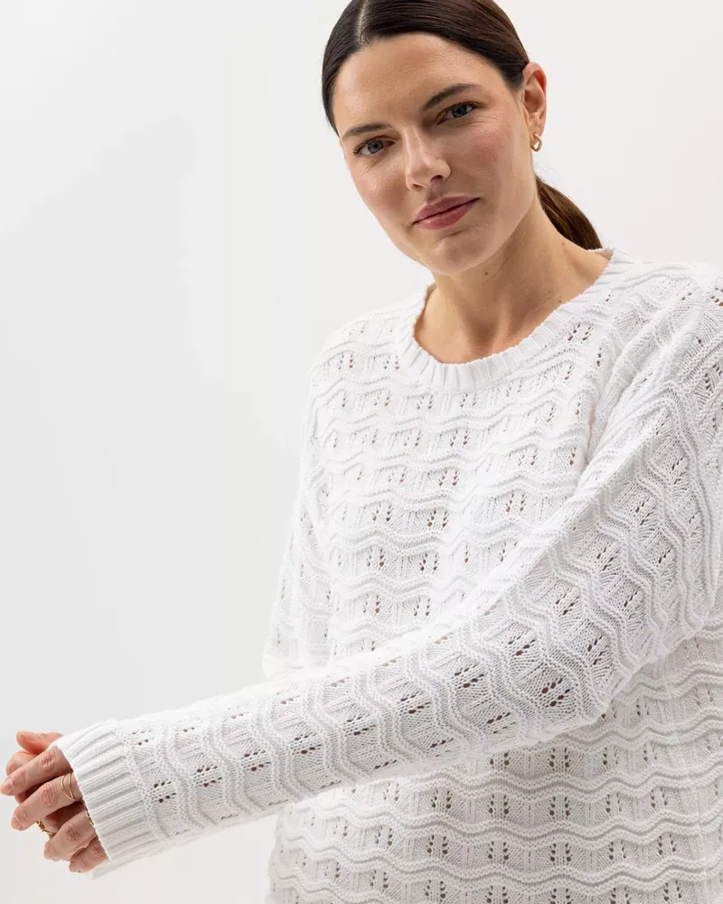 Holebrook Bonnie Crew Sweater - White-3