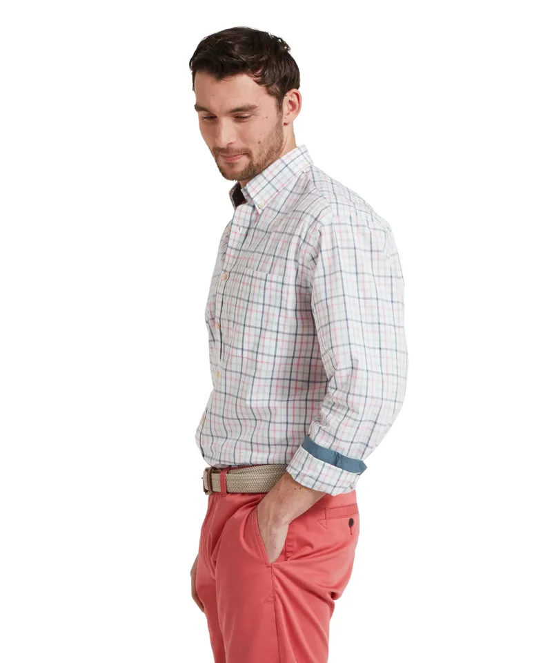 Schoffel Holkham Classic Shirt - Dark Pigeon/Mauve Red-2