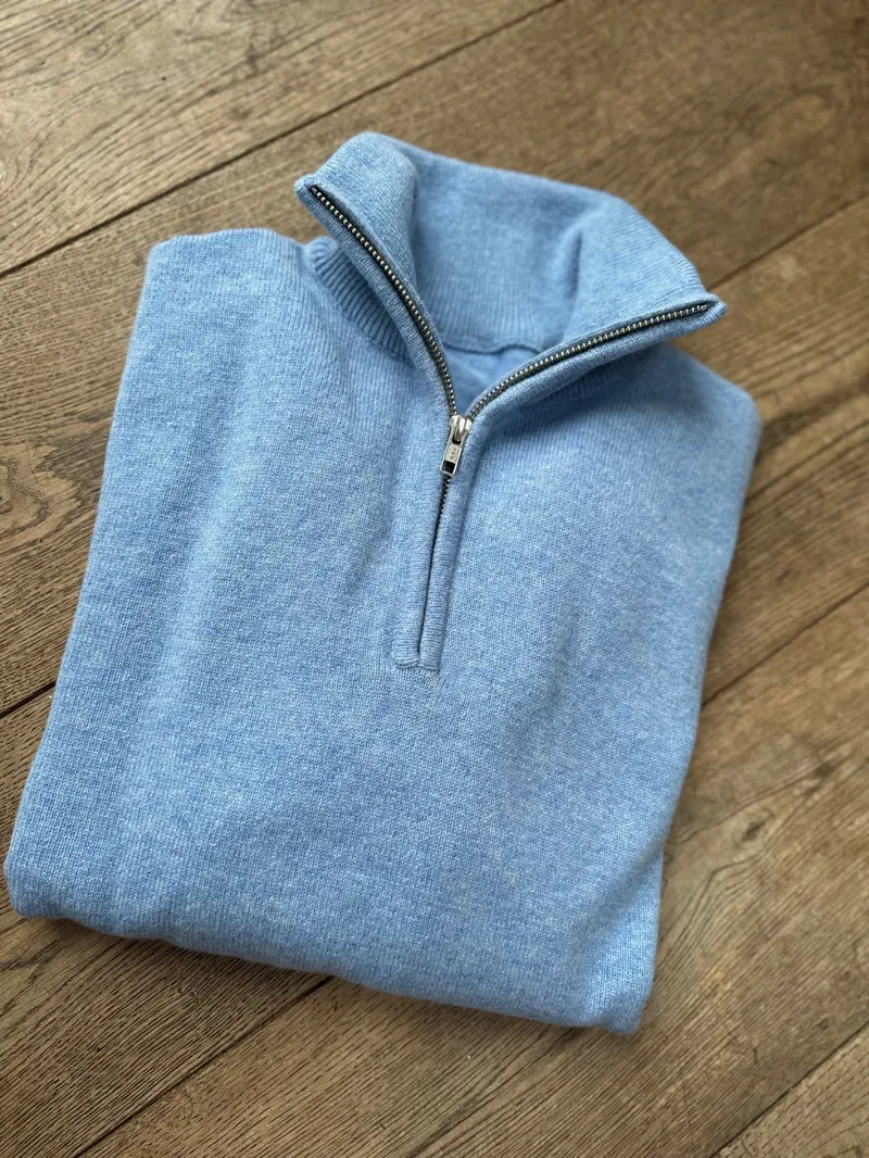 Ladies 1/4 Zip - Baby Blue