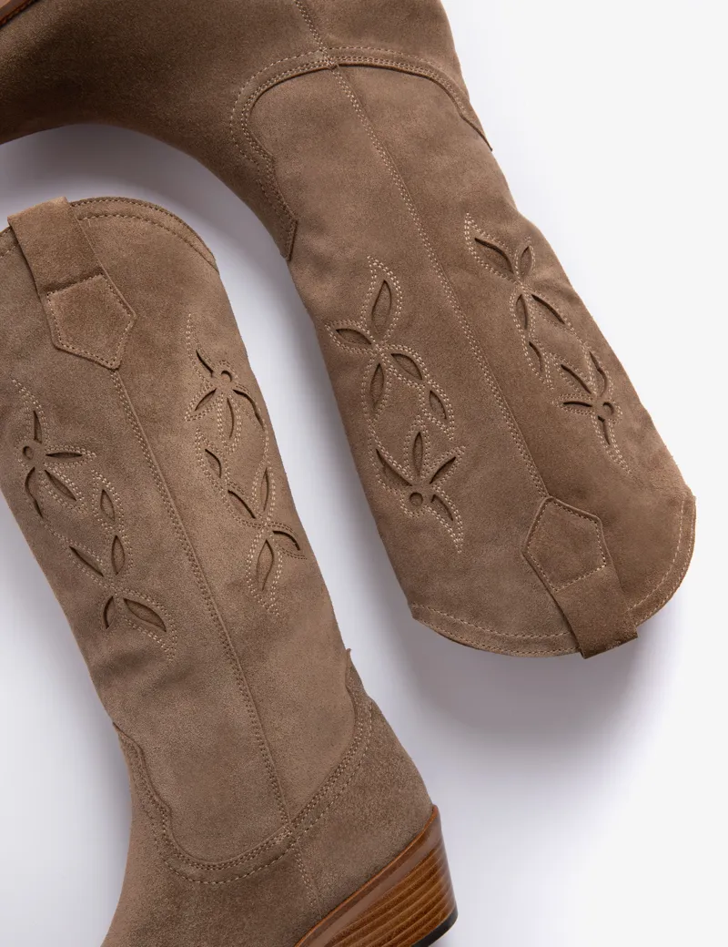 Penelope Chilvers Jasmine Cowboy Boot - Sesame-3