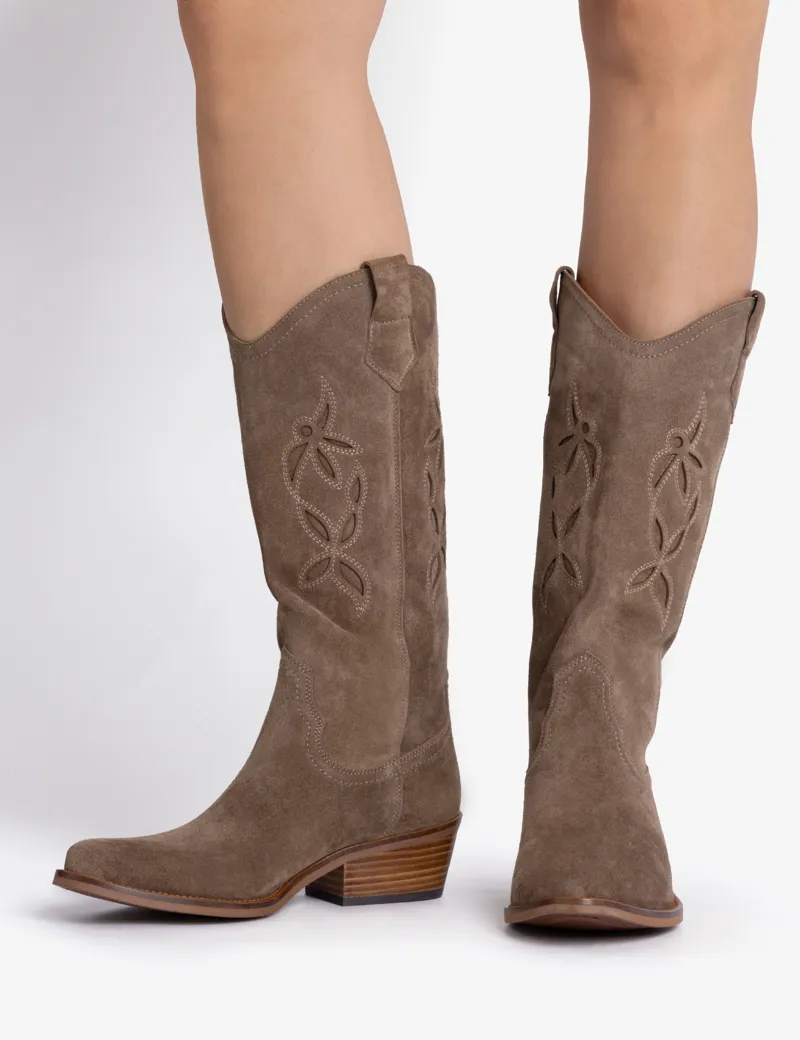 Penelope Chilvers Jasmine Cowboy Boot - Sesame-4