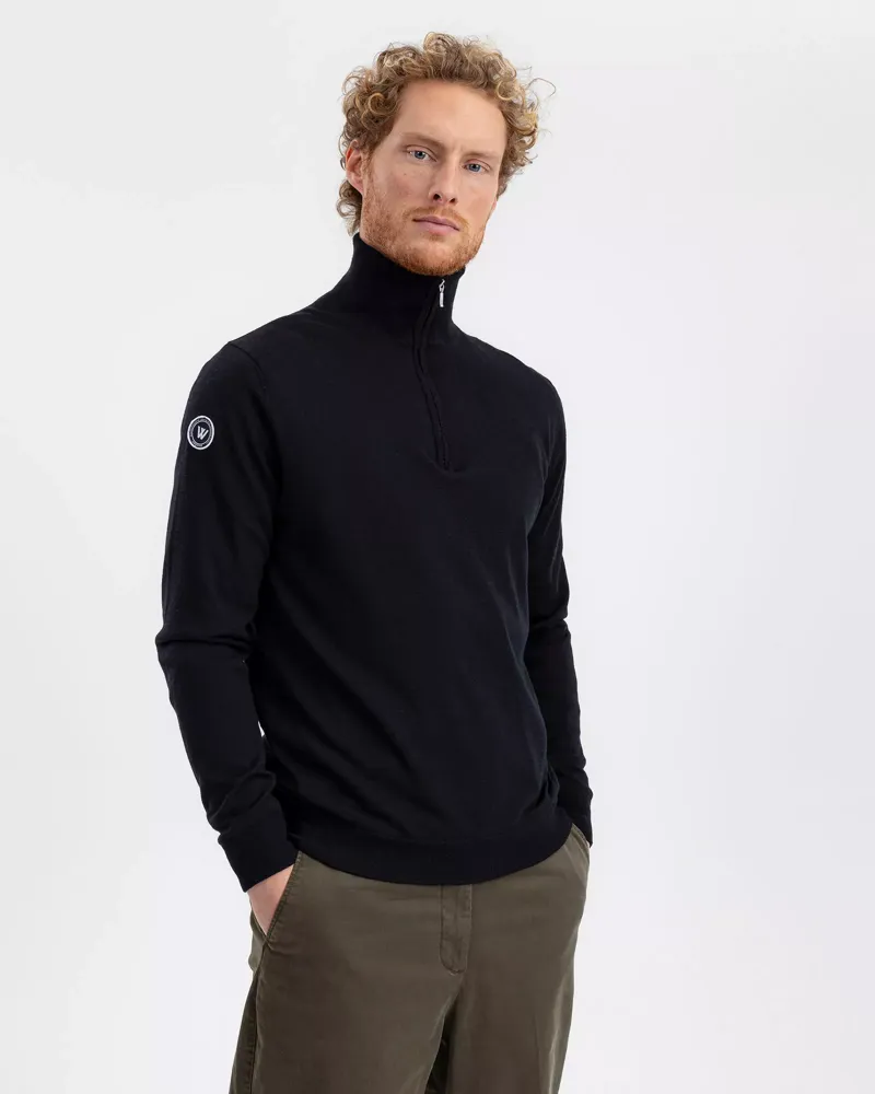 Holebrook Jesper T-Neck Windproof Jumper -  Black-1