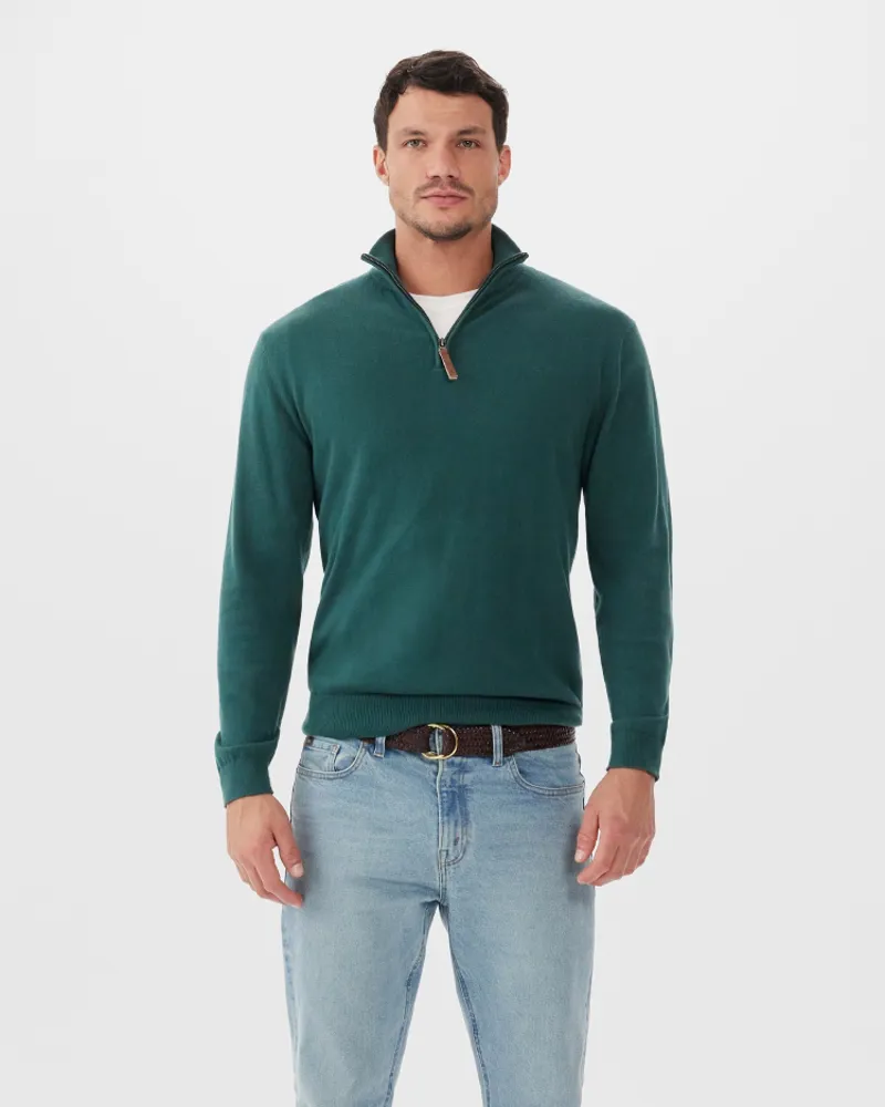 R.M Williams Ernest Sweater - Forest Green-1