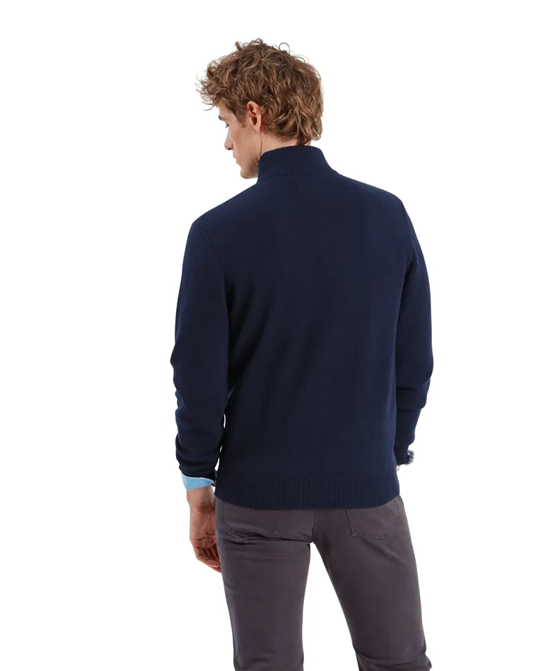 Schoffel Lewis Lambswool 1/4 Zip Jumper - Navy-3
