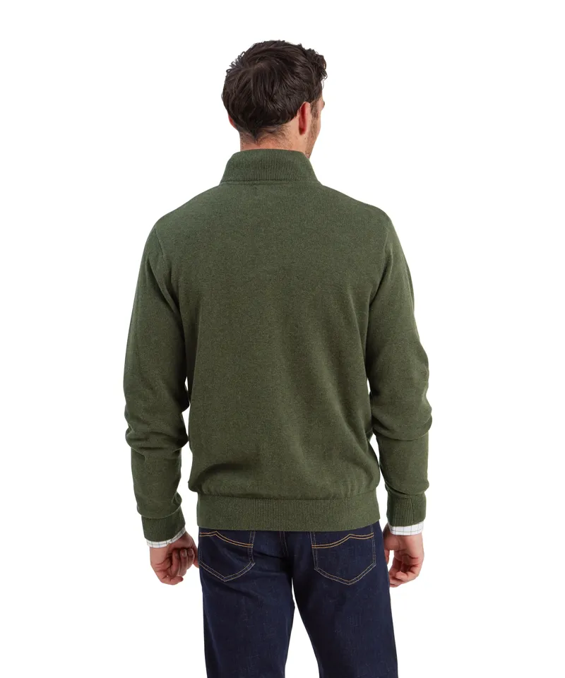 Schoffel Lewis Lambswool 1/4 Zip Jumper - Woodland-3