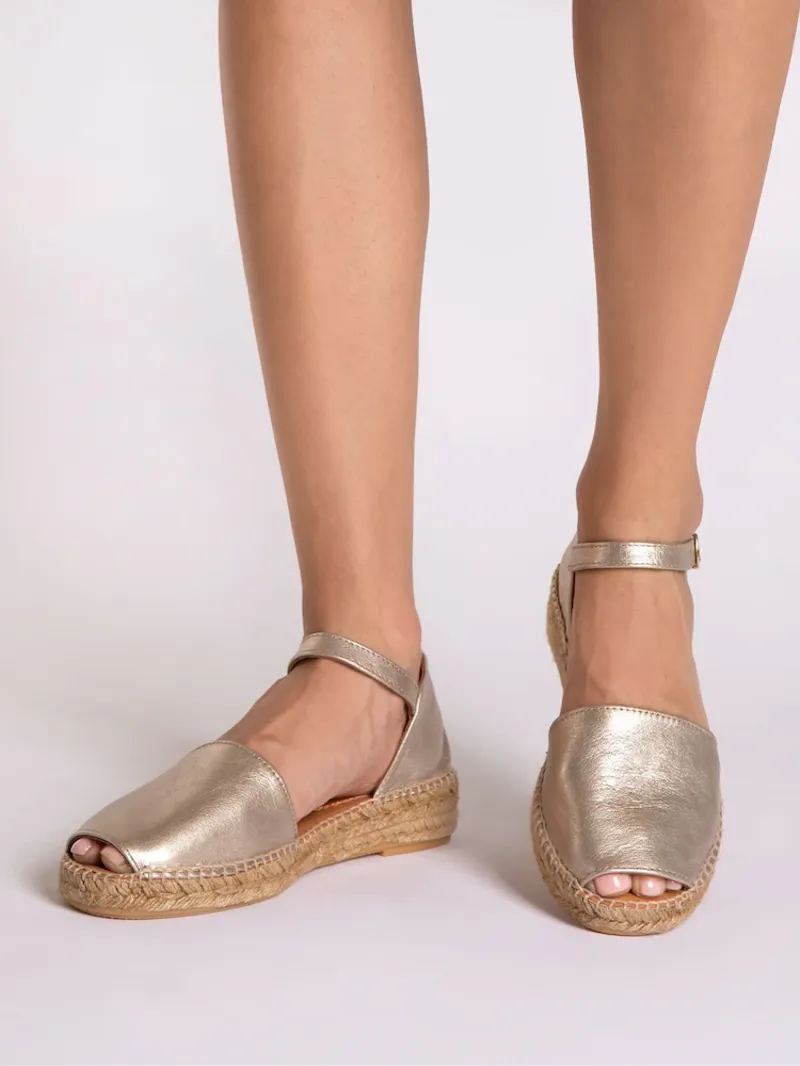 Penelope Chilvers Montserrat Espadrille - Metallic Leather-1
