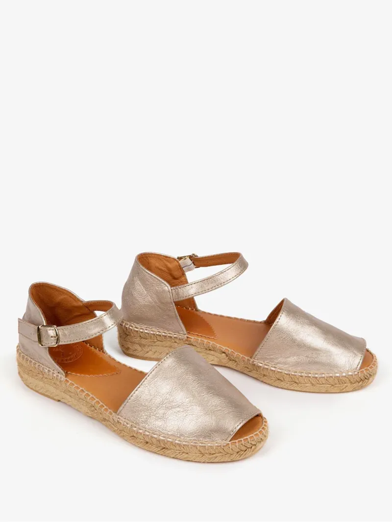 Penelope Chilvers Montserrat Espadrille - Metallic Leather-2