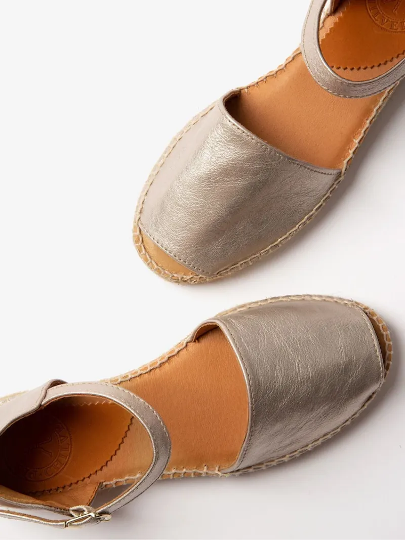 Penelope Chilvers Montserrat Espadrille - Metallic Leather-4