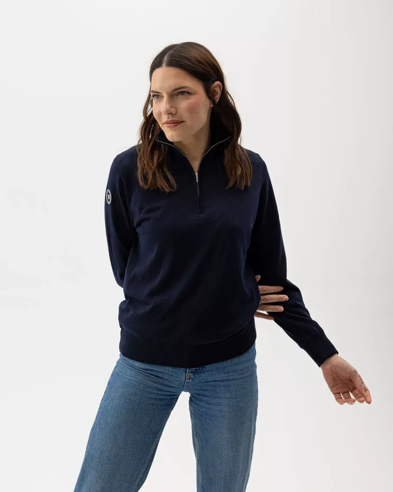 Holebrook Nelly T-Neck 1/4 Zip - Navy-1