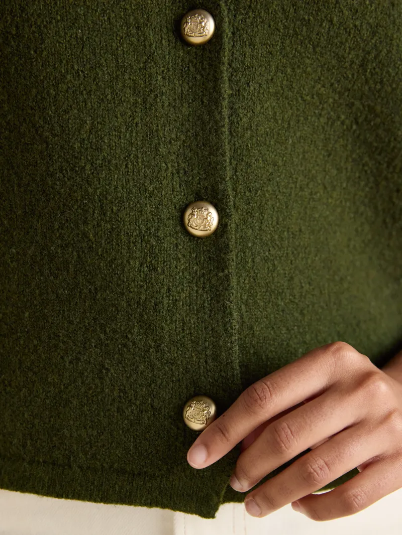 Joules Holly Button Vest - Khaki-3