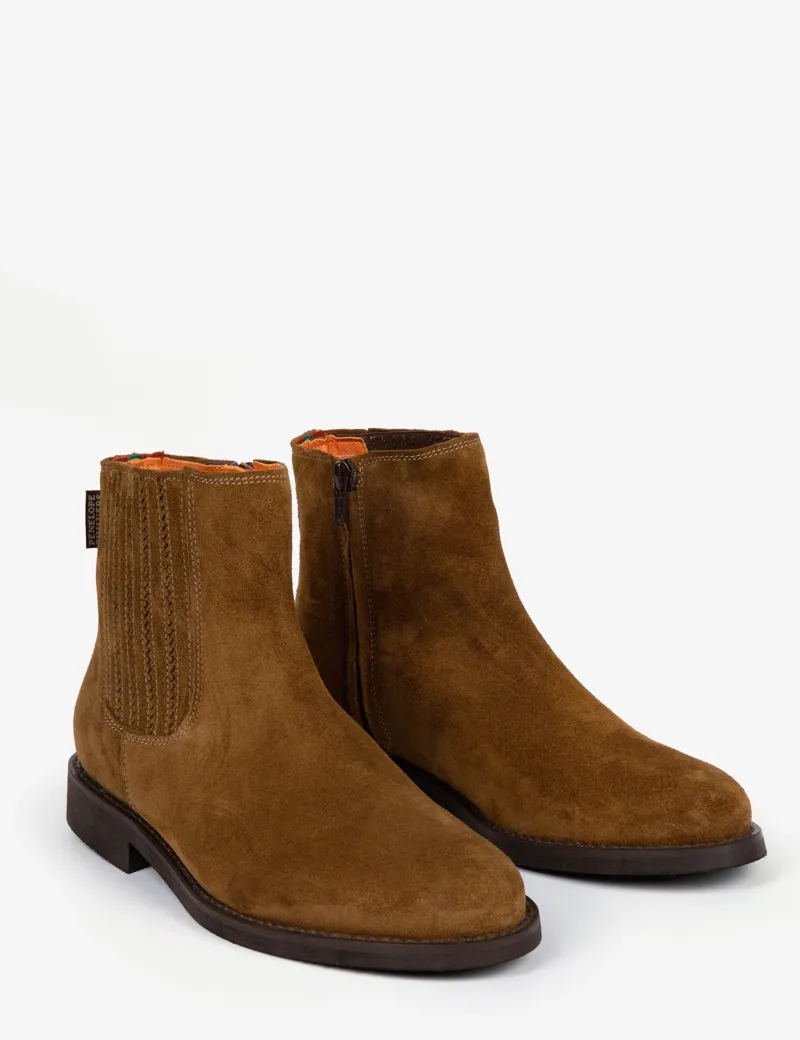 Penelope Childers Chelsea Suede Boot - Peat-1