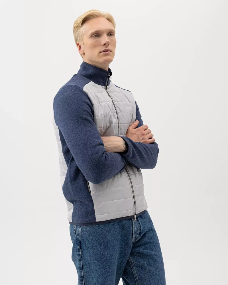 Holebrook Mens Peder Full Zip Windproof Jacket -Chambray/Marble Grey-3