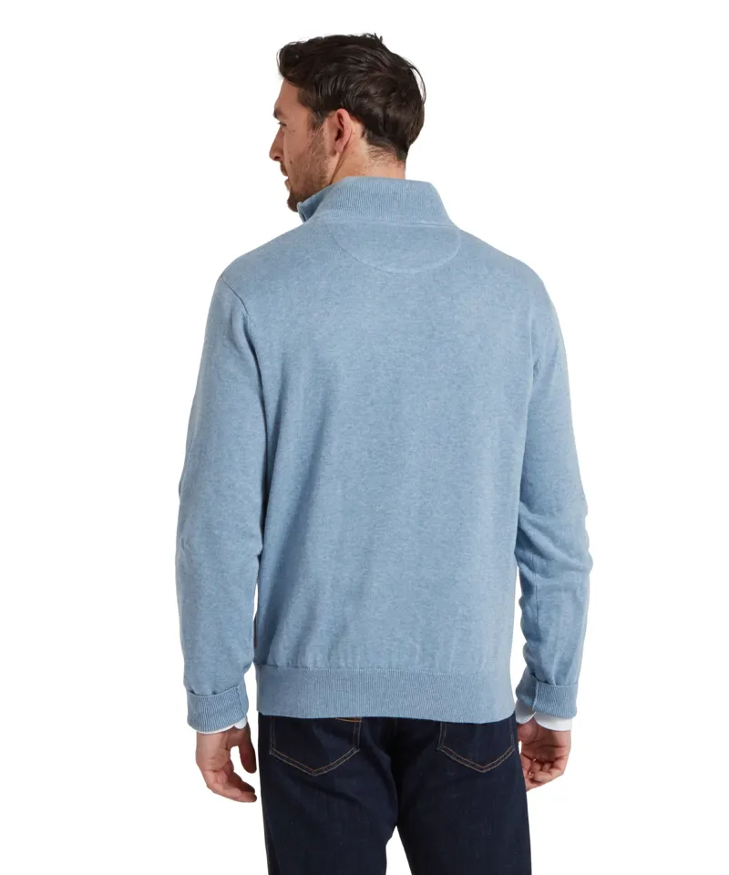 Schoffel Porthmeor Pima 1/4 Zip - Denim Blue-3