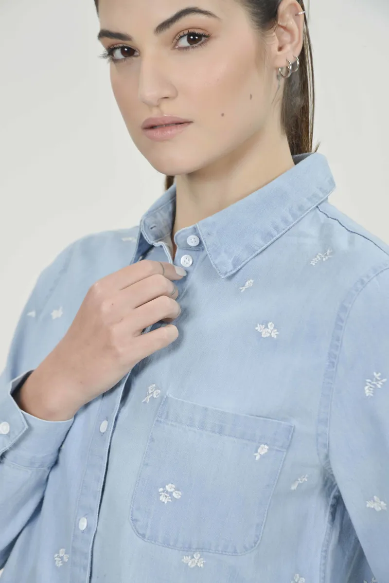 Hartwell Robyn Embroidery Shirt - Denim-1