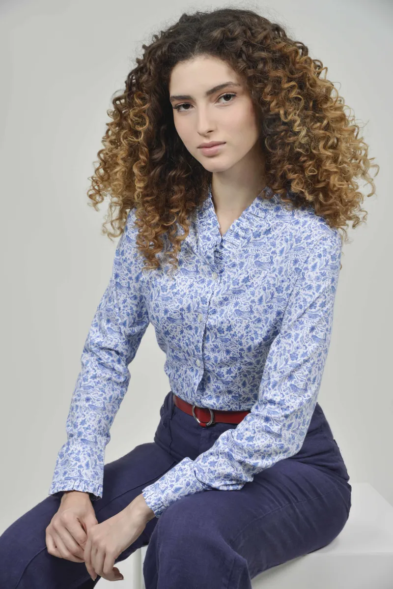 Hartwell Suzanne Shirt - Blue Bunnies-1